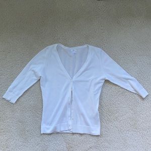 NORDSTROM BP- White Cardigan Sweater - SIZE S